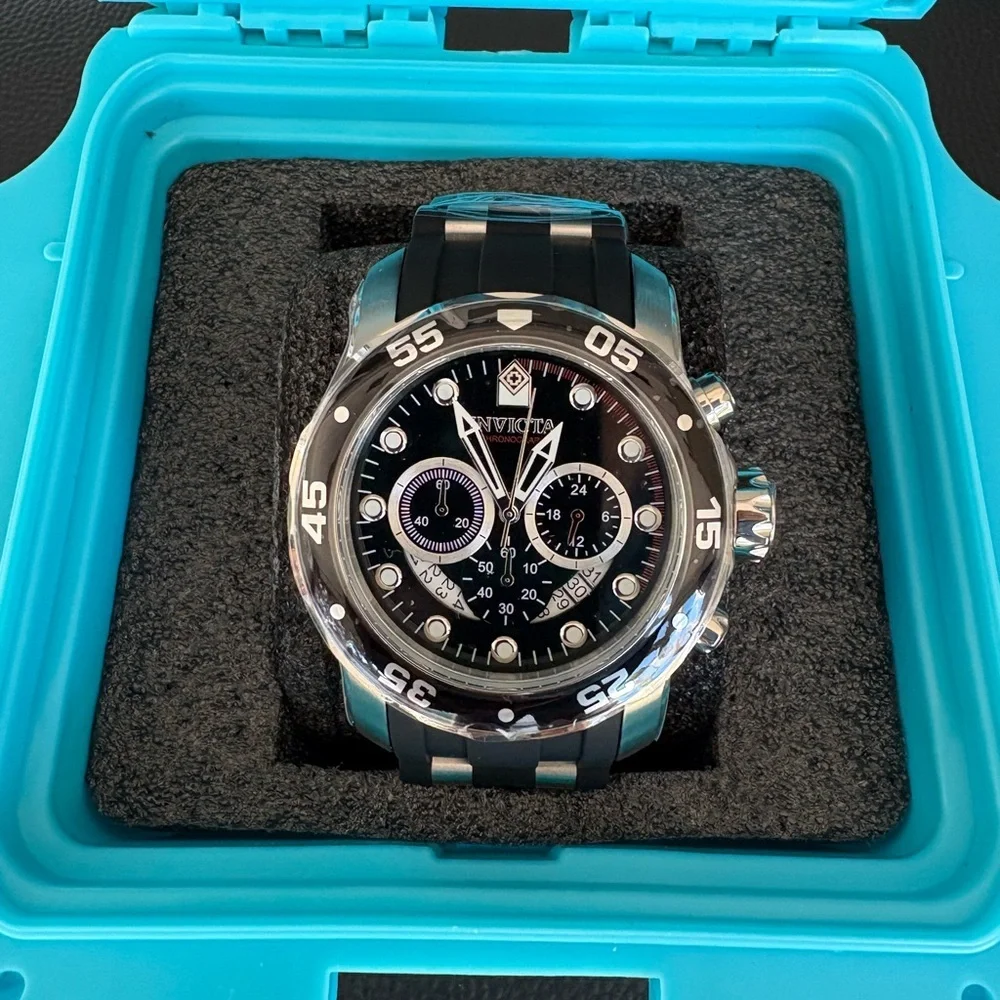 Invicta Pro Diver SCUBA Men's Watch with Hard Case - 48mm, Steel, Black (6977) - Picture 2 of 8